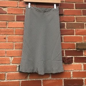 Geometric print silk skirt